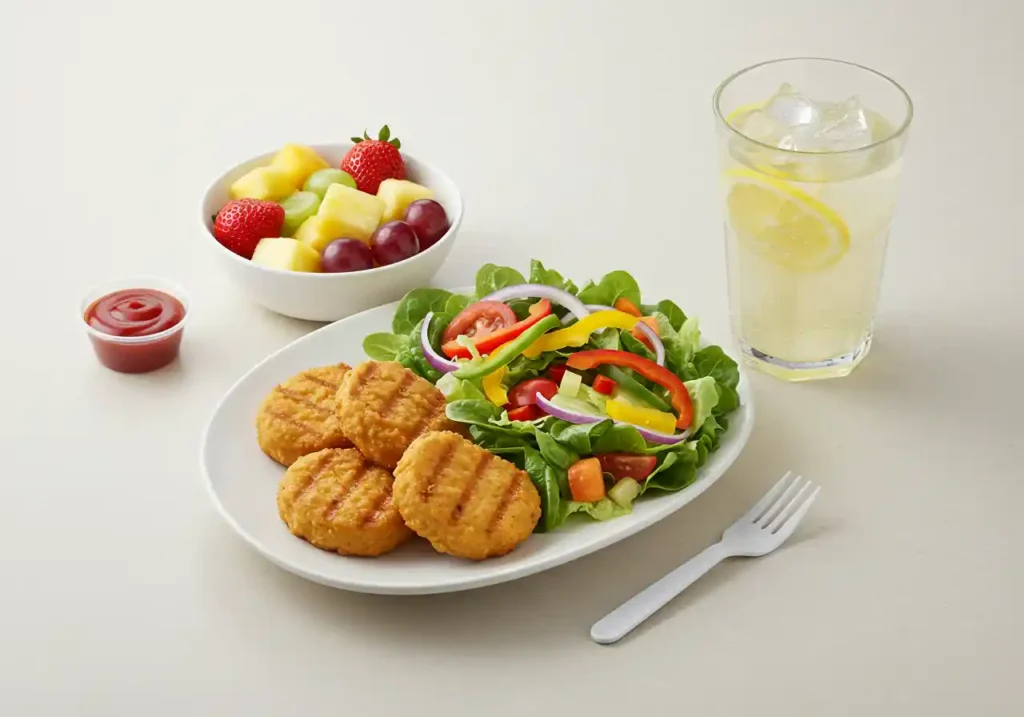 Healthy Chick-fil-A meal with grilled nuggets and fruit