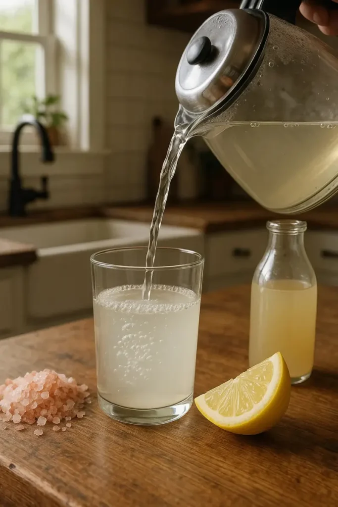 Add the lemon juice and vinegar